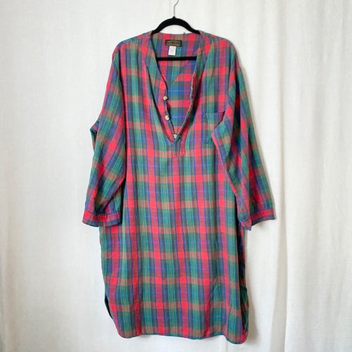 Vintage Eddie Bauer Plaid Oversized Sleepshirt / Dress XL