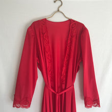 Load image into Gallery viewer, Vintage Red Robe with Lace Trim XL