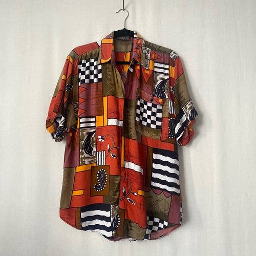 Vintage Abstract Button Down XL