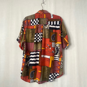 Vintage Abstract Button Down XL