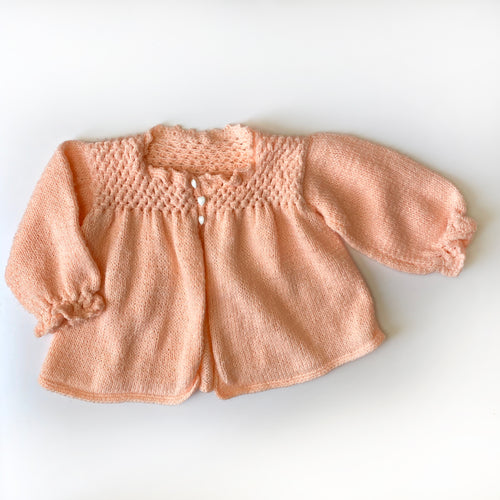 Vintage Crocheted Creamsicle Sweater 3-6 M