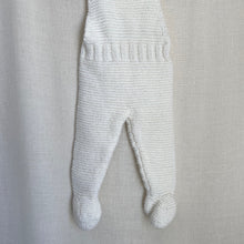 Load image into Gallery viewer, Vintage Crocheted White Overalls 3-6M