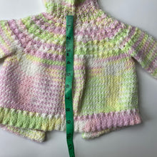 Load image into Gallery viewer, Vintage Crocheted Pastel Hooded Cardigan 18-24M