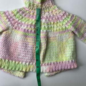Vintage Crocheted Pastel Hooded Cardigan 18-24M