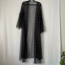 Load image into Gallery viewer, Vintage Sheer Black Nylon Robe XL