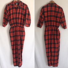 Load image into Gallery viewer, Vintage 1980&#39;s Buffalo Plaid Jumpsuit M