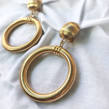 Load image into Gallery viewer, Vintage 1980’s Monet Gold Clip On Hoops