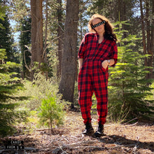 Load image into Gallery viewer, Vintage 1980&#39;s Buffalo Plaid Jumpsuit M