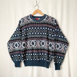 Vintage Geometric Cosby Sweater M