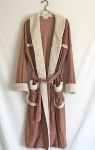 Vintage 1970's Faux Sherpa Trim Robe L