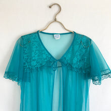 Load image into Gallery viewer, Vintage 1960&#39;s Teal Peignoir M