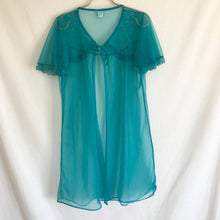 Load image into Gallery viewer, Vintage 1960&#39;s Teal Peignoir M