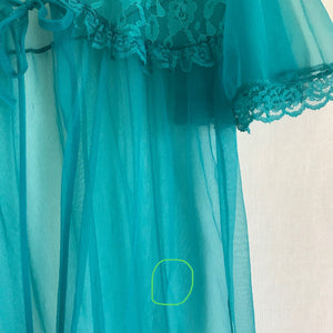 Vintage 1960's Teal Peignoir M