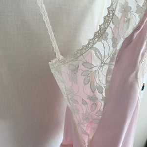 Vintage Pink Lace Ruffle Teddy S