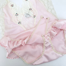 Load image into Gallery viewer, Vintage Pink Lace Ruffle Teddy S