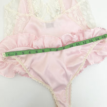 Load image into Gallery viewer, Vintage Pink Lace Ruffle Teddy S