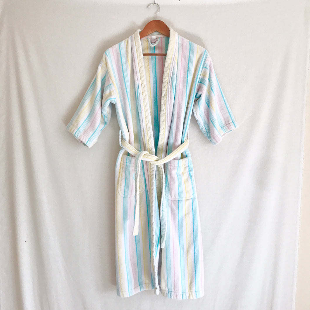 Vintage 1980's Turkish Towel Cotton Bathrobe L