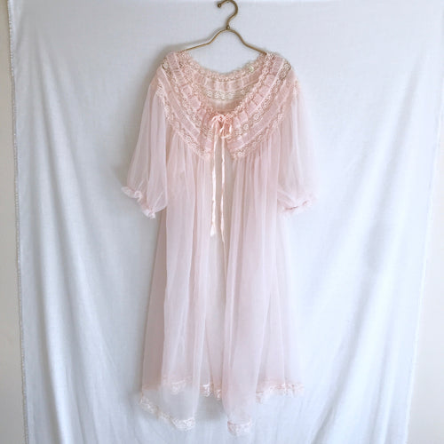 Vintage 1960's Blush Pink Peignoir L