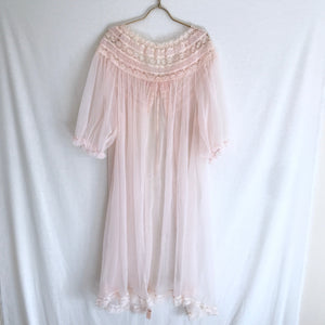 Vintage 1960's Blush Pink Peignoir L