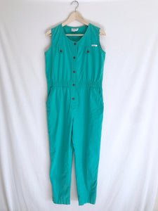 Vintage 1980's Caribbean Green Dreams Jumpsuit M