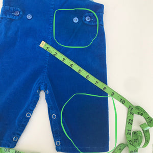 Vintage Royal Blue Corduroy Overalls 6 MO