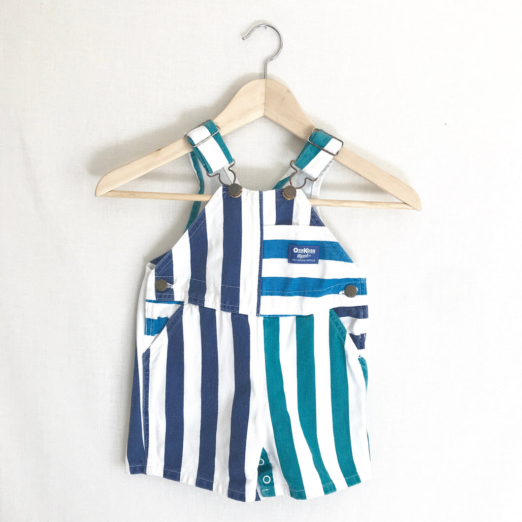 Vintage 1990's Osh Kosh Striped Overalls 2T