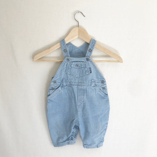 Vintage 1990's Next Basics Blue Gingham Overalls 6-9 MO