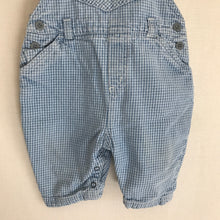 Load image into Gallery viewer, Vintage 1990&#39;s Next Basics Blue Gingham Overalls 6-9 MO