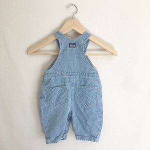 Vintage 1990's Next Basics Blue Gingham Overalls 6-9 MO