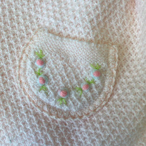 Vintage Pale Pink Crocheted Sweater 3-6M