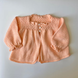 Vintage Crocheted Creamsicle Sweater 3-6 M