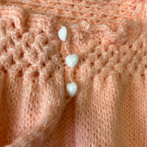 Vintage Crocheted Creamsicle Sweater 3-6 M