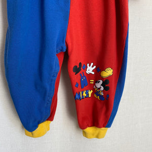 Vintage 1990's Baby Mickey Mouse 2 Piece Overall Set 18M
