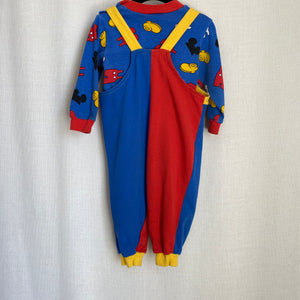 Vintage 1990's Baby Mickey Mouse 2 Piece Overall Set 18M