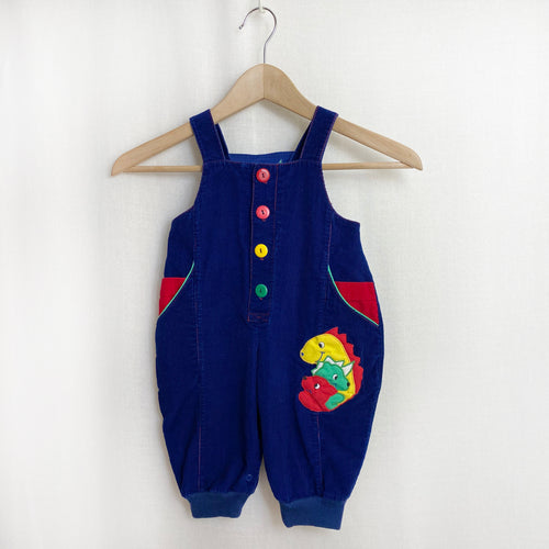 Vintage 1990's Dino Corduroy Overalls 12M
