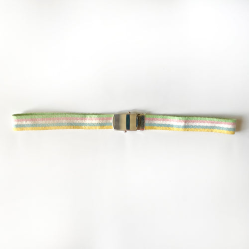 Vintage Pastel Striped Cotton Autogrip Belt S/M