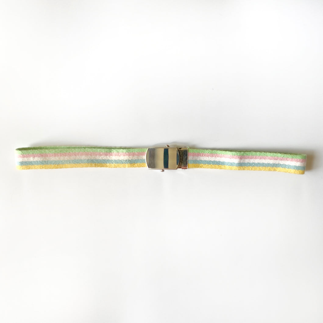 Vintage Pastel Striped Cotton Autogrip Belt S/M