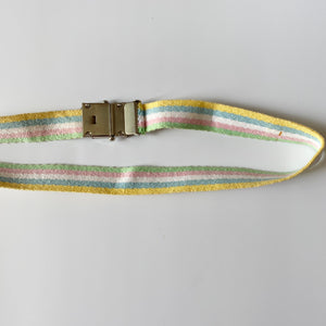 Vintage Pastel Striped Cotton Autogrip Belt S/M