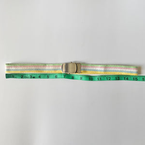 Vintage Pastel Striped Cotton Autogrip Belt S/M
