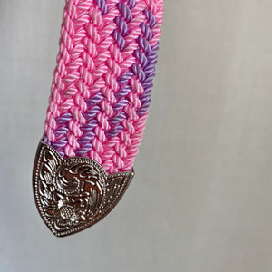 Vintage 1990's Nylon Braided Belt with Metal Accents L/XL