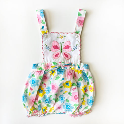 Vintage Floral Bubble Romper 12M