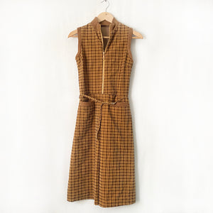 Vintage Velvet Plaid Dress S