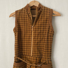 Load image into Gallery viewer, Vintage Velvet Plaid Dress S