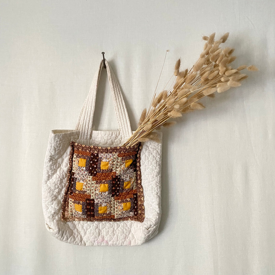 Vintage Quilted Tote Bag