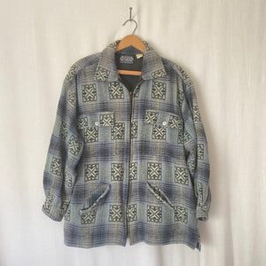 Vintage Geometric Print Tucker Jacket L