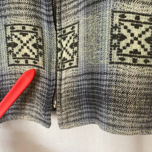 Vintage Geometric Print Tucker Jacket L