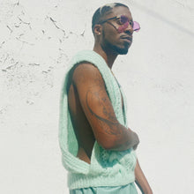 Load image into Gallery viewer, Vintage Mint Green Hand Knit Sweater Vest M
