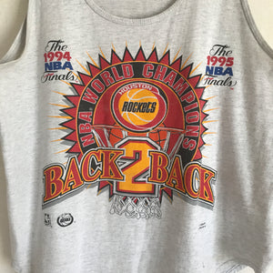 Vintage NBA Houston Rockets Back 2 Back Champions Tank XL