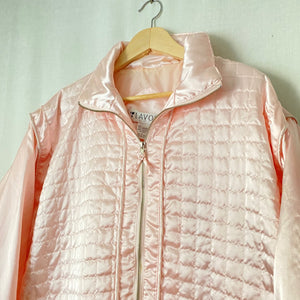 Vintage 90's Pink Quilted Bomber Jacket L