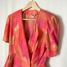 Load image into Gallery viewer, Vintage Pink Lemonade Peplum Wrap Top M